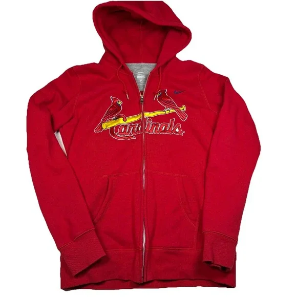 St. Louis Cardinals Nike Full Zip Hoodie Women's Large Red Embroidered MLB GUC - Picture 2 of 4